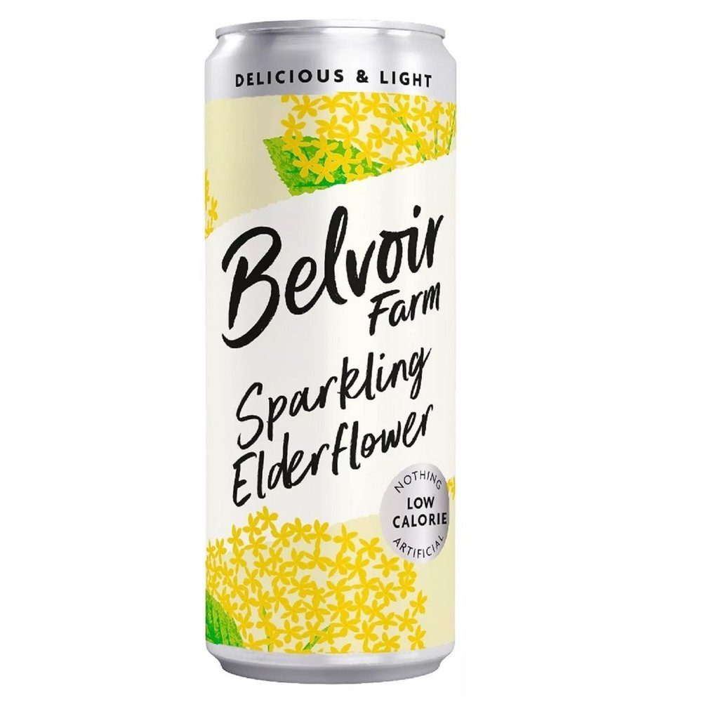 Belvoir Farm - Elderflower Lemonade, Delicious and Light, Natural Hand-Picked Elderflowers, Crafted with Nature, Low in Sugar and Calories, Gluten Free, Suitable for Vegans & Vegetarians 4x330ml