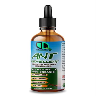 Ant Repellent with Cinnamon & Rosemary Essential Oil (Repells Bugs Such as Flies, Ants, Wasps & Mosquitos Indoors in The Home) (100ml Glass Dropper)