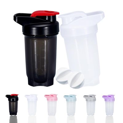 GAISHION Shaker Bottle Protein Shakes Cup and 10-Ounce/300ML Shaker-Bottle with Whisk Balls, Protein Shakers Bottles Set,Non-BPA plastic (Black+White(2PCS))