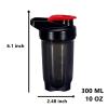 GAISHION Shaker Bottle Protein Shakes Cup and 10-Ounce/300ML Shaker-Bottle with Whisk Balls, Protein Shakers Bottles Set,Non-BPA plastic (Black+White(2PCS)) view 2