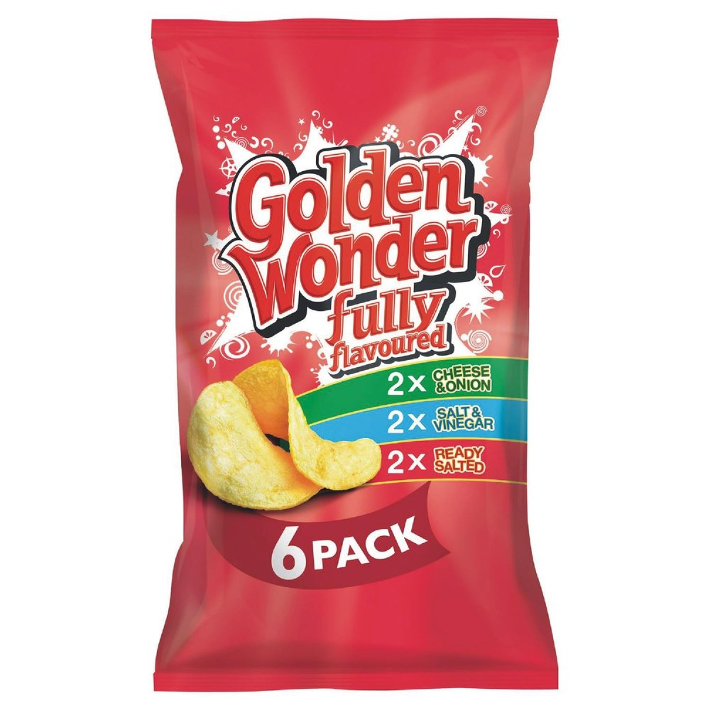 Golden Wonder Variety Crisp | 2x(Cheese & Onion, Salt & Vinegar And Ready Salted Potato Crisps (Pack Of3) |