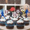 UXYOKM 24Pcs Baseball Cupcake Toppers Glitter Baseball Players Cupcake Picks Baby Shower Kids Birthday Sport Theme Party Cake Decorations Supplies view 2