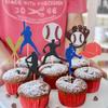 UXYOKM 24Pcs Baseball Cupcake Toppers Glitter Baseball Players Cupcake Picks Baby Shower Kids Birthday Sport Theme Party Cake Decorations Supplies view 4