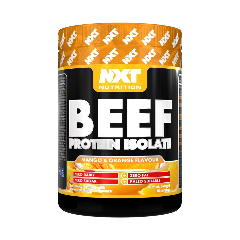 NXT Beef Protein Isolate 540g - High Protein Powder in Natural Amino Acids - Paleo, Keto Friendly - Dairy and Gluten Free | 540g | Mango & Orange