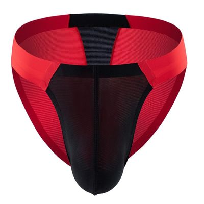 Adefeect Men's Sexy Briefs Ice Silk Seamless Briefs Erotic Colour Blocking Underwear Thin Sexy Briefs Thong Breathable Men Sexy Underwear Low Waist, black, XXXL