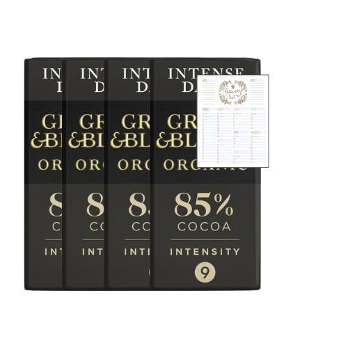 Dark Chocolate Bundle which Contains Green & Black's 85% Dark Chocolate Bar 90g - Pack of 4 with Grocery List Card