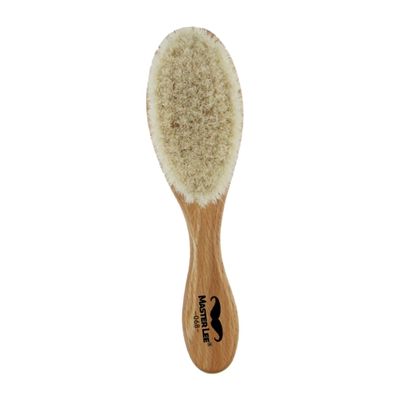 FOMIYES Barber Shop Comb Cleaning Brush Curved Slim Handle Wool Bristle Brush for Men Mustache Beard for Shaving Routine and Facial Hair Grooming