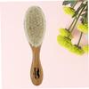 FOMIYES Barber Shop Comb Cleaning Brush Curved Slim Handle Wool Bristle Brush for Men Mustache Beard for Shaving Routine and Facial Hair Grooming view 3
