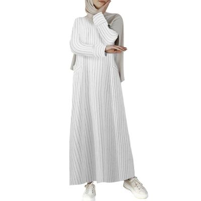 MODSGUE Travel Bathrobe Lightweight Women's Muslim Kaftan Bronzing Traditional Costume Vintage Hijab Abaya Festive Outfit Muslim Robe Suit Full Length Prayer Clothing, White, 5X-Large