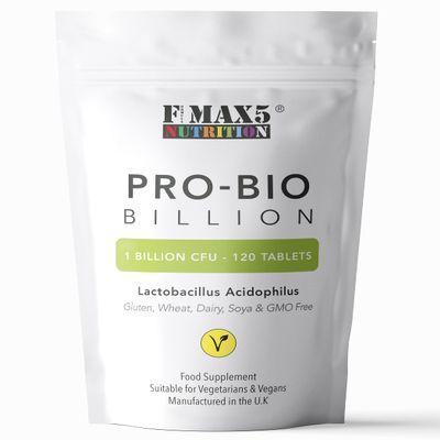 Probiotics for Gut Health - 120 Lactobacillus Acidophilus Tablets (Not Capsules) - High Strength CFU Probiotic Supplement for Men & Women - Vegan & UK Made