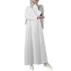 MODSGUE Travel Bathrobe Lightweight Women's Muslim Kaftan Bronzing Traditional Costume Vintage Hijab Abaya Festive Outfit Muslim Robe Suit Full Length Prayer Clothing, White, S view 1