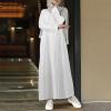 MODSGUE Travel Bathrobe Lightweight Women's Muslim Kaftan Bronzing Traditional Costume Vintage Hijab Abaya Festive Outfit Muslim Robe Suit Full Length Prayer Clothing, White, S view 2