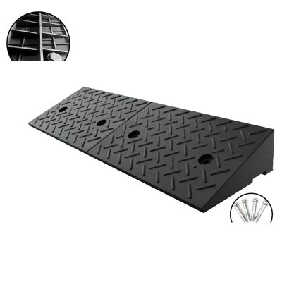 Outdoor curb ramp along the road, movable step ramp pad, household step wheelchair ramp, durable, strong bearing capacity, provide mounting screws, suitable for garages, steps, hospitals ( Size : 100*