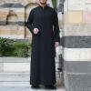 Arabic Clothing Loose Men's Muslim Dresses Islamic Clothing Men, Long Sleeve Kaftan Muslim Dresses Men's Islamic Clothing Long Muslim Dresses, J Black, XL view 3