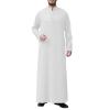 Arabic Clothing Loose Men's Muslim Dresses Islamic Clothing Men, Long Sleeve Kaftan Muslim Dresses Men's Islamic Clothing Long Muslim Dresses, J White, XXL view 1