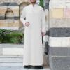 Arabic Clothing Loose Men's Muslim Dresses Islamic Clothing Men, Long Sleeve Kaftan Muslim Dresses Men's Islamic Clothing Long Muslim Dresses, J White, XXL view 3