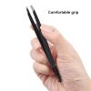 2PCS Eyebrow Tweezer, Black Stainless Steel Precision Eyebrow Tweezers Ergonomic Design Eyelash Grafting Tweezer for Makeup view 2