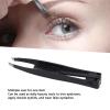 Curved Eyelash Tweezers, Multifunctional Eyebrow Tweezer with Eyebrow Comb Black 2 In 1 Makeup Grooming Tool for Eyebrows Or Facial Hair view 2