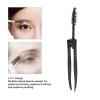 Curved Eyelash Tweezers, Multifunctional Eyebrow Tweezer with Eyebrow Comb Black 2 In 1 Makeup Grooming Tool for Eyebrows Or Facial Hair view 3