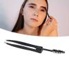 Curved Eyelash Tweezers, Multifunctional Eyebrow Tweezer with Eyebrow Comb Black 2 In 1 Makeup Grooming Tool for Eyebrows Or Facial Hair view 4