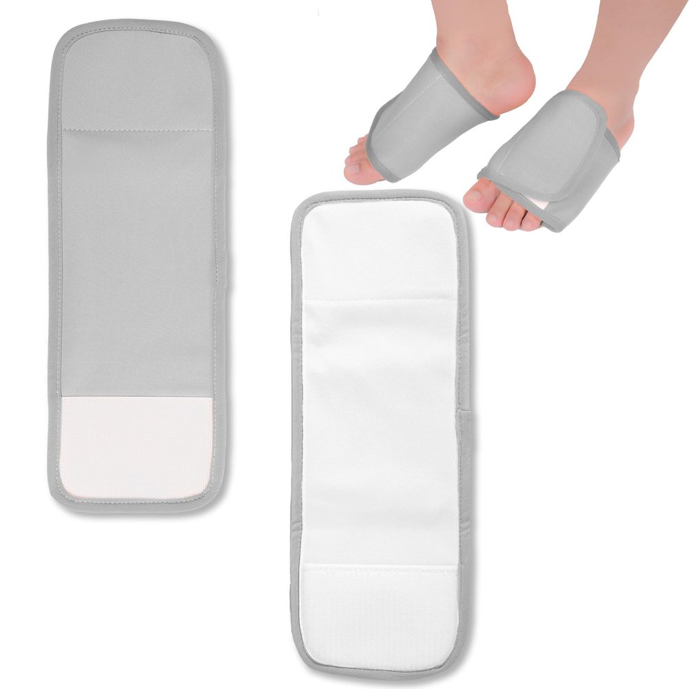 2pcs Castor Oil Foot Pack, Castor Oil Foot Wrap Reusable Castor Oil Pack for Foot Adjustable Castor Oil Compress Pads Flannel Cloth Castor Oil Pack for Foot Ankle (Gray)