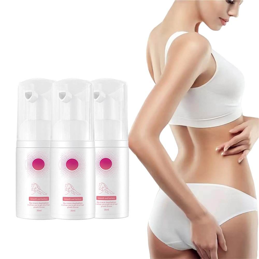 DYJAGYO Beeswax Hair Removal Mousse, Gentle Beeswax Hair Removal Mousse Natural Hair Remover Arms Legs Bikini Area Face and Body Intimate Hair Removal (3Pcs)