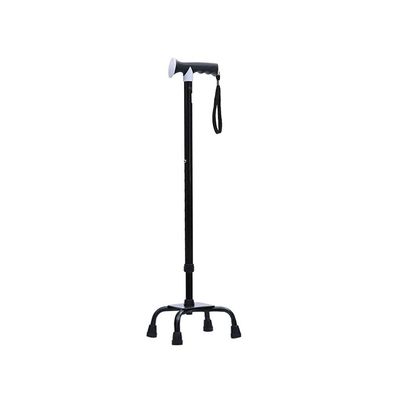 Walking Stick -Big 4 Leg Base,Disability Medical Aid Elderly Crutches Adjusted Height-Telescopic Aluminum Anti-Skid Walker with Straps Folding crutcheswooden Present