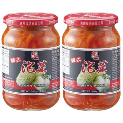 (2 Pack) Master Sauce Korean Kimchi Cabbage in Jar 360g + Uplabel Creations 180ml Food Pot
