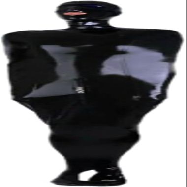 Handmade Black Men's Rubber Latex Catsuit Sleepsack Bodybag Bag with Crotch Zip,D,XS