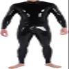 Men's Latex Jumpsuit, Men's Latex Jumpsuit with Crotch Zipper Only,Red,xs view 1