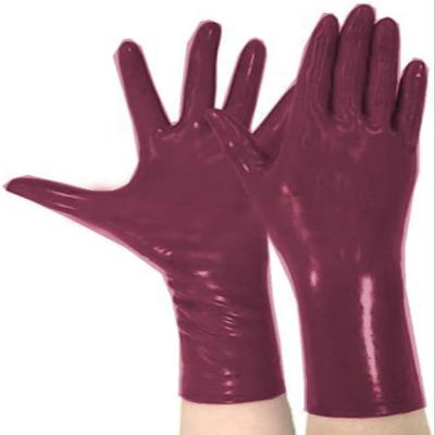 Women Sexy Elastic Glove Short Leather Gloves Female Short Gloves Sexy Show Gloves,Red,6XL