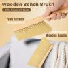 2-Piece Wooden Dust Brush - Hand Broom with Long Wood Handle & Soft Bristle for Counter, Bed, Sofa, Car & Fireplace (Khaki) view 2