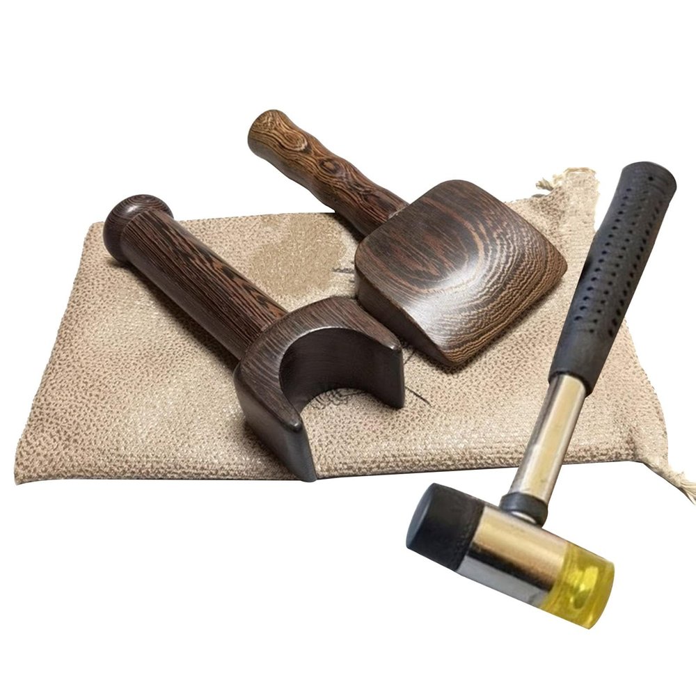 NICHOY Multifunctional chiropractic hammer,Hard Wenge Body Massage Hammer,For Lumbar Spine Joints,Cervical and Lumbar Spine Reset Device, Free Elastic Hammer(3pcs-1)