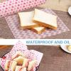100 Sheets Food Grade Wrap Paper, Waterproof Food Wrapping Grease Proof Paper Sheets Food Wrapping Liners Sandwich Cake Wrappers (Pink) view 4