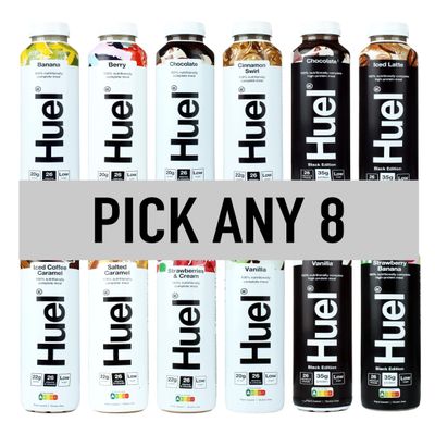 Huel Ready-to Drink - 500ml - Pick any 8-8+ Flavours to choose from - Banana, Berry, Chocolate, Cinnamon Swirl, Iced Coffee Caramel, Salted Caramel, Strawberries & Cream, Vanilla