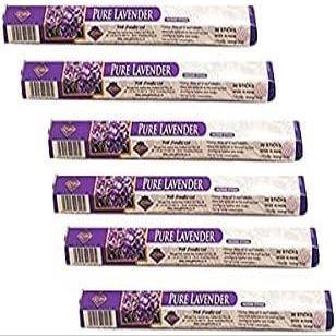 Rishta Agarbatti - Authentic Flavorful Culinary Enhancements - Aromatic Incense Sticks for Pooja, Yoga, Aromatherapy, Room Freshener, Meditation - Lavender Agarbatti 20stk (Pack of 6)
