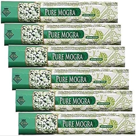 Rishta Agarbatti - Authentic Flavorful Culinary Enhancements - Aromatic Incense Sticks for Pooja, Yoga, Aromatherapy, Room Freshener, Meditation - Mogra Agarbatti 20stk (Pack of 12)