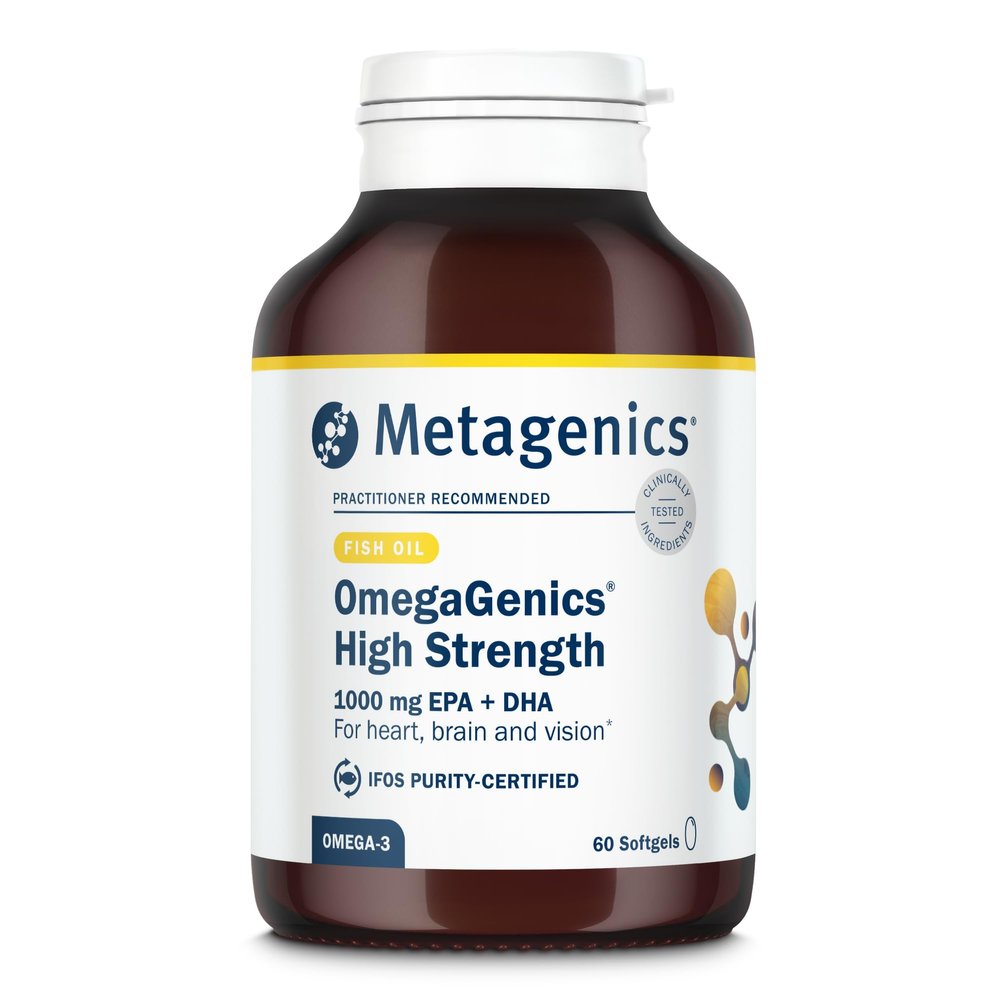 Metagenics OmegaGenics - High Strength Omega-3 Pure Fish Oil Supplement - 1000mg EPA & DHA - 60 Softgel