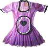 Sexy Maid Latex Dress Fetish Lace Apron Rubber Servant Girl with Back Zip,Black,XXL view 1