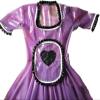 Sexy Maid Latex Dress Fetish Lace Apron Rubber Servant Girl with Back Zip,Black,XXL view 2