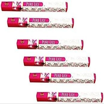 Rishta Agarbatti - Authentic Flavorful Culinary Enhancements - Aromatic Incense Sticks for Pooja, Yoga, Aromatherapy, Room Freshener, Meditation - Lily Agarbatti 20stk (Pack of 6)