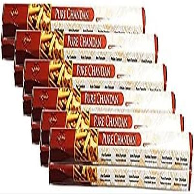 Rishta Agarbatti - Authentic Flavorful Culinary Enhancements - Aromatic Incense Sticks for Pooja, Yoga, Aromatherapy, Room Freshener, Meditation - Chandan Agarbatti 20stk (Pack of 12)
