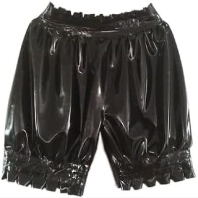 Latex Rubber Handsome Black Man Brief Short Underwear with Lace,Custom Colors,XS