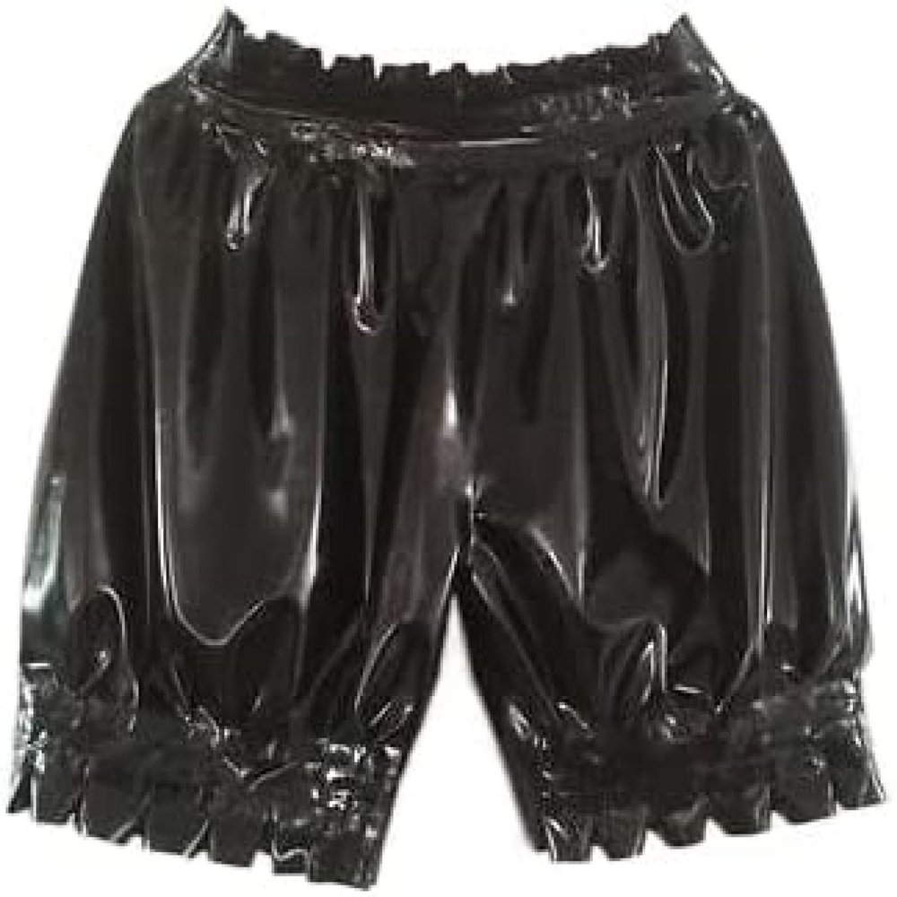 Latex Rubber Handsome Black Man Brief Short Underwear with Lace,Custom Colors,XS