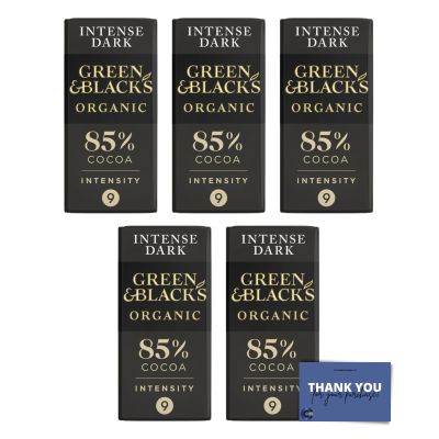 Cc1st Customers Come 1st Green & Black's Organic 85% Dark Chocolate Bar 90g- Pack of 5, Total 450g, Indulge in Rich and Intense Flavours