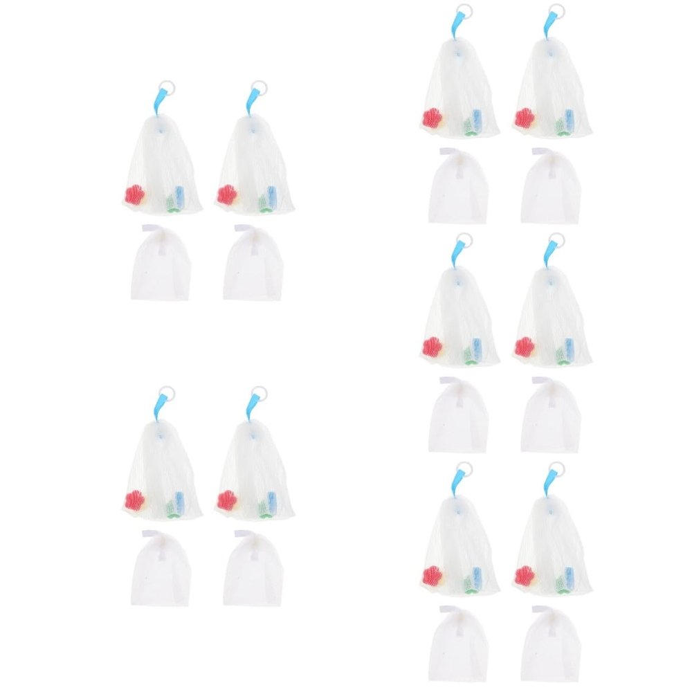 minkissy Sets Foaming Soap Net Bag Hanging Hole Maker Cup Loofah Sack Exfoliating Cleansing Net for Bar Pcs