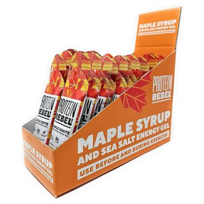 Maple Ignite - Natural Energy Gels with Grade A Canadian Maple Syrup for Running, Cycling & Endurance by Protein Rebel - Easy to Digest Running Gels - 24g Carbs, Electrolytes (24 Sachets)