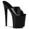 PROMI High Heels 20cm Black Slim Heeled Sandals Slippers-black||42 view 1