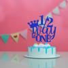 1/2 Way to One Cake Topper-Half Way to One, 1/2 Birthday Cake TopperA baby showerbaby welcomebaby party Baby Boys Girls 6 Months Birthday Party Selected decorative (1/2 Way to One) view 2