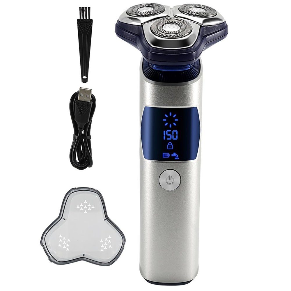 Electric Razor for Men's, Wet Dry Electric Shaver For Men Beard Rechargeable Facial Electric Razor 3D Floating Shaving Machine IPX7 Waterproof